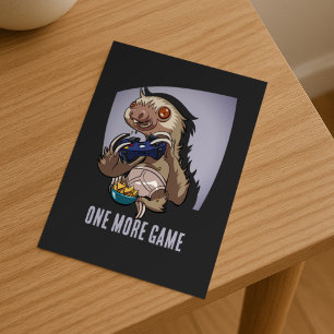 Carte Postale Personnage de paresseux excité - Art de jeu vidéo