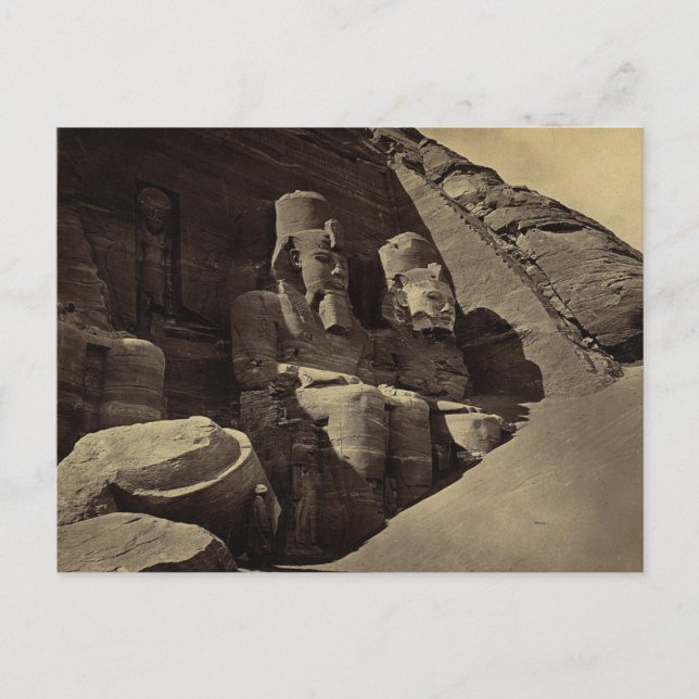 Carte Postale Personnages du Colossal, Abu Sunbul, Égypte (Devant)