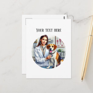 Carte postale personnalisable de cabinet de vétéri