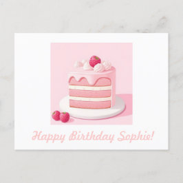 Carte postale personnalisable de gâteau d'annivers