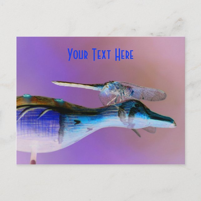 Carte postale personnalisable de libellule brillan (Devant)