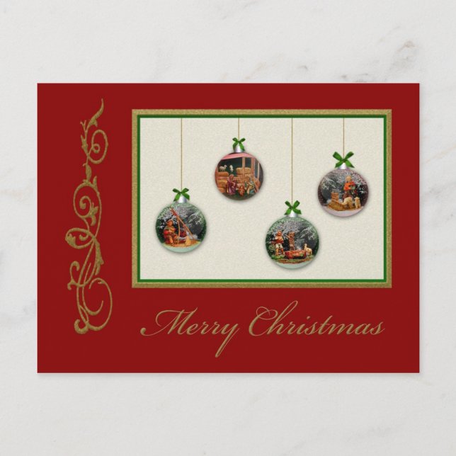 Carte postale personnalisable de Noël (Devant)