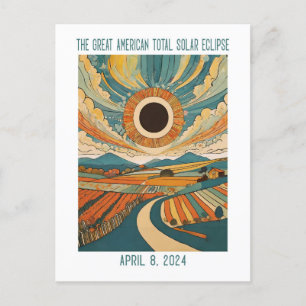 Carte Postale PERSONNALISABLE : Éclipse sur les terres agricoles