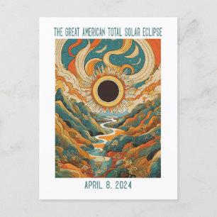 CARTE POSTALE PERSONNALISABLE : ECLIPSE SUR RIVER