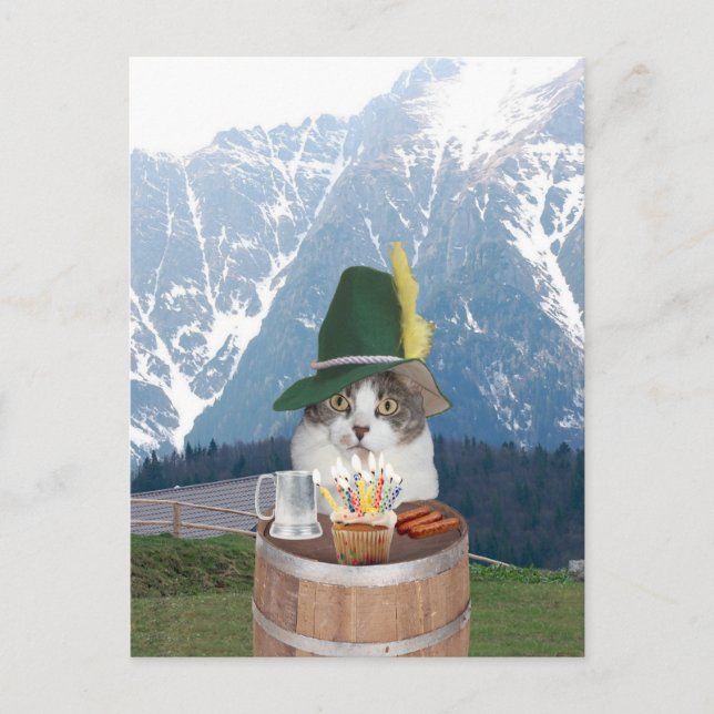 Carte postale personnalisable Funny Cat/Kitty Anni (Devant)