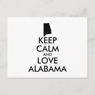 Carte Postale Personnalisable KEEP CALM et LOVE ALABAMA
