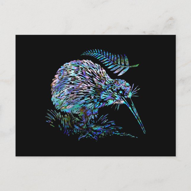 CARTE POSTALE PERSONNALISABLE NEW ZEALAND KIWI PAU (Devant)