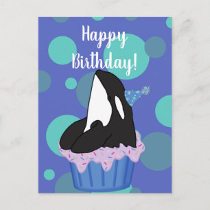 Carte Postale Personnalisable Orca Killer Whale Anniversaire