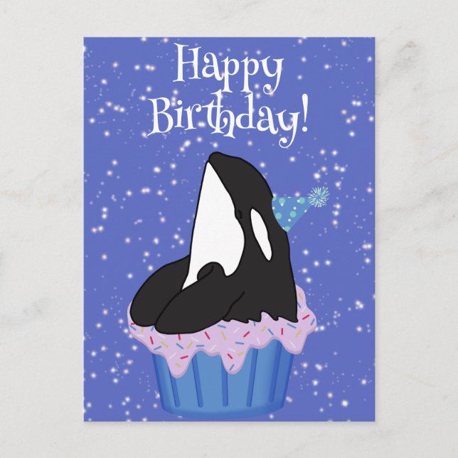 Carte Postale Personnalisable Orca Killer Whale Anniversaire (Devant)