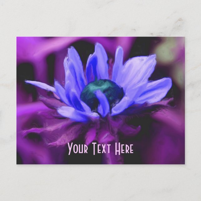 Carte Postale Personnalisable Purple Daisy Floral (Devant)