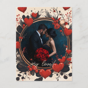 Carte Postale Personnalisable Saint-Valentin encadrée