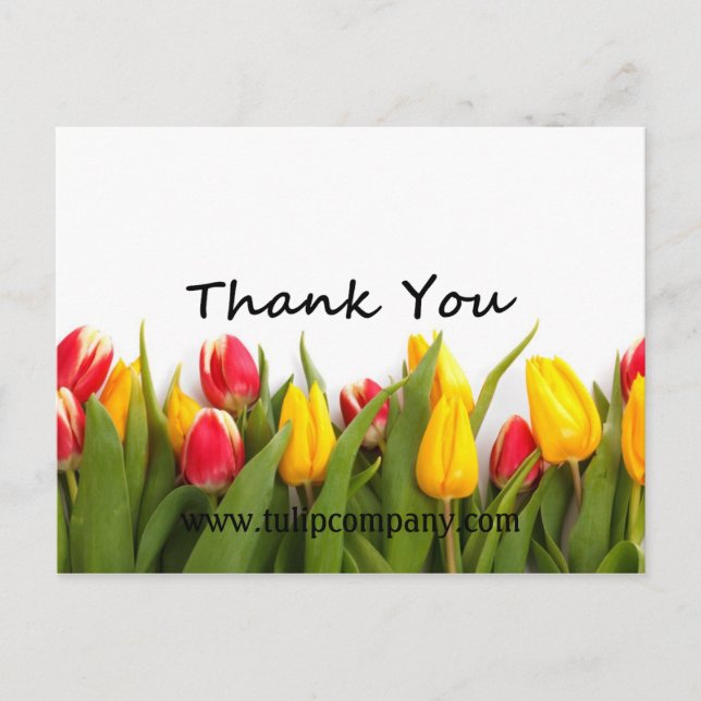 Carte postale personnalisable Tulips Thank-You (Devant)