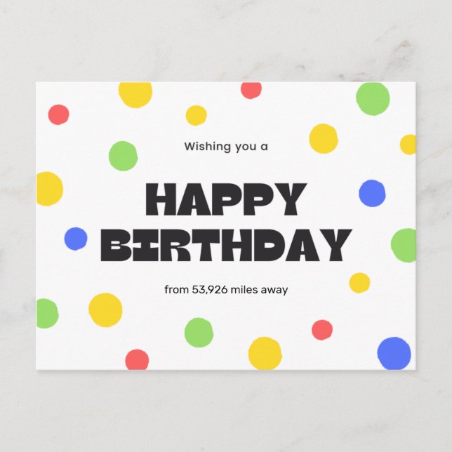 Carte Postale Personnalisé - Anniversaire de loin (Devant)