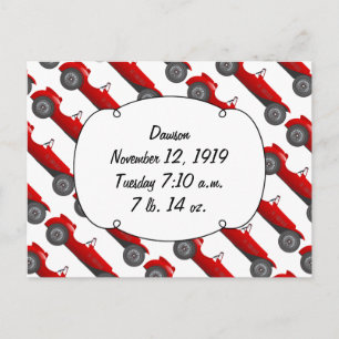 Carte Postale Personnalisé Classic Car Baby Boy Stats