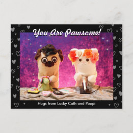 Carte Postale Personnalisé Cute Black Hearts Photo Moderne
