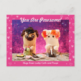 Carte Postale Personnalisé Cute Coeurs Rose Photo Moderne