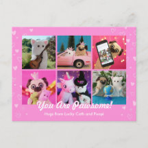 Personnalisé Cute Coeurs Rose Photo Plushiemail