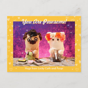 Carte Postale Personnalisé Cute Jaune Stylish Hearts Photo