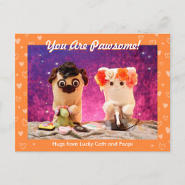 Carte Postale Personnalisé Cute Orange Coeur élégant