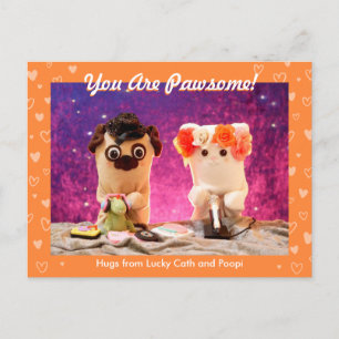 Carte Postale Personnalisé Cute Orange Coeur élégant