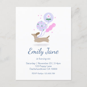 Carte Postale Personnalisé Dachshund Amour fête d'anniversaire r