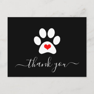 Carte Postale Personnalisé Entreprise Animaux De Compagnie Merci