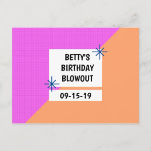 Carte Postale Personnalisé - Géométrique Anniversaire Enregistre