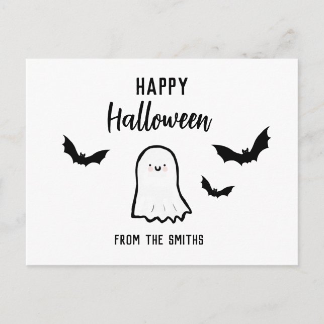 Carte Postale Personnalisé Halloween bon ami fantôme (Devant)