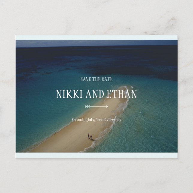 Carte Postale Personnalisé - Mariage simple Upolu Cay (Devant)