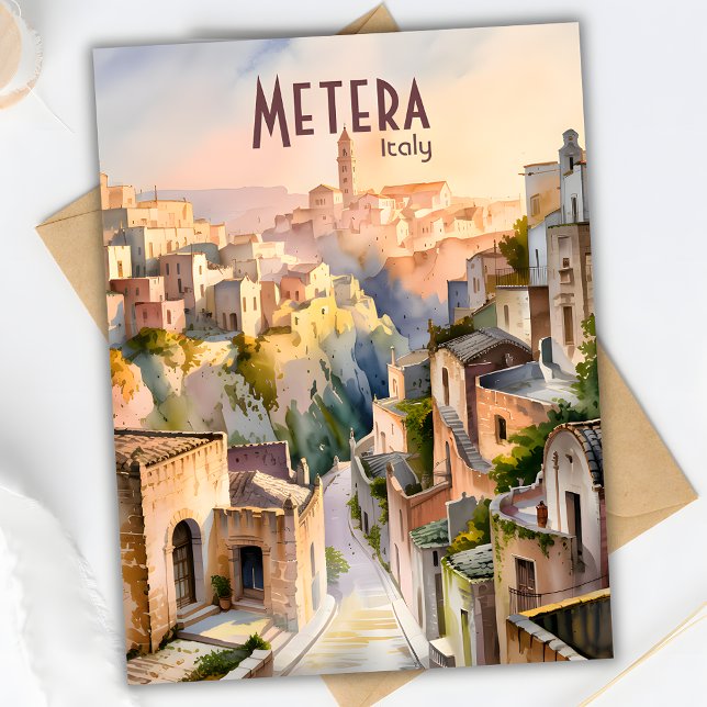 Carte Postale Personnalisé Matera Italie Voyage Sassi di Matera (Matera Italy Travel Sassi di Matera Postcard)