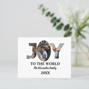 Carte Postale Personnalisé moderne 3 photo collage joie au monde