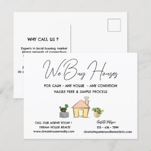 Carte Postale Personnalisé Nous Achetons Maisons Immobilier Prom