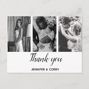 Carte Postale Personnalisé, Photos Mariages, Merci.