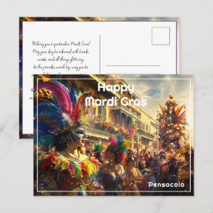 Carte Postale Personnalisé 💚 💜 💛 Royal Regalia : Mardi Gras E