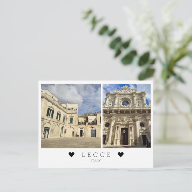 Carte Postale Personnalisé, une vue de Lecce, Pouilles, Italie P (Debout devant)