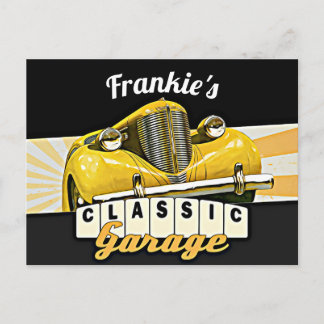 Carte Postale Personnalisé | Votre nom | Garage de voiture class