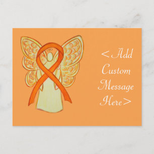 Carte postale personnalisée Angle ruban orange de