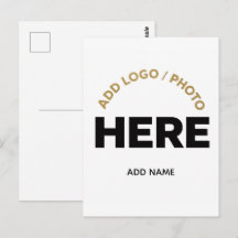 Carte postale personnalisée avec logo et texte pou