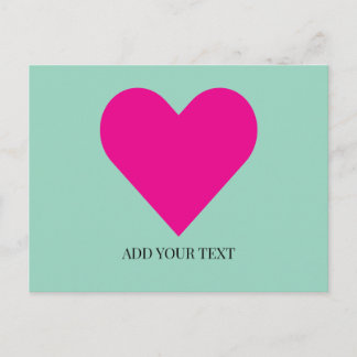 Carte postale personnalisée Cœur Rose