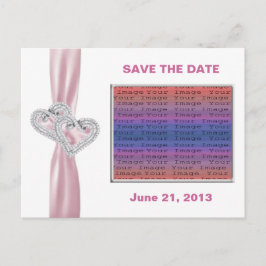 Carte postale personnalisée 'Custom Hearts Pink Ri