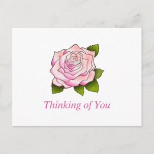 Carte postale personnalisée de dessin rose vintage