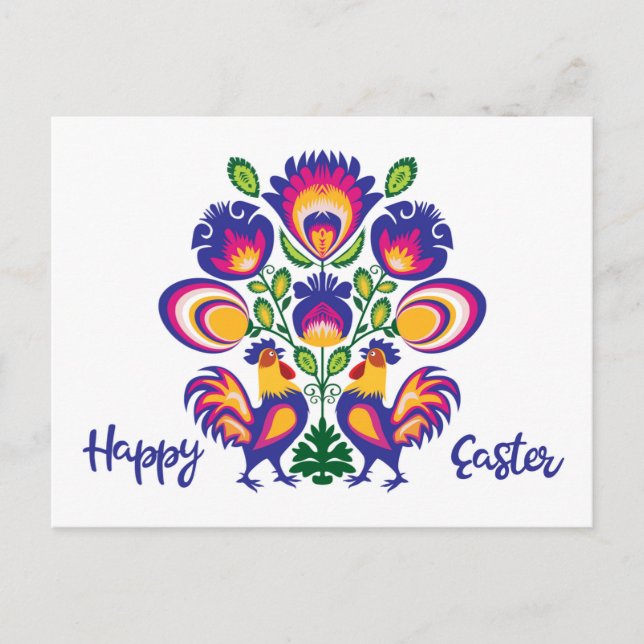 Carte postale personnalisée de folklore de Pâques  (Devant)