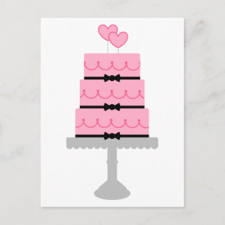 Carte postale personnalisée de gâteau rose