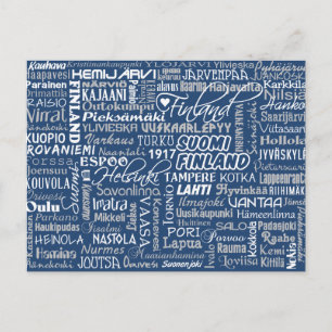 Carte postale personnalisée des villes de Finlande