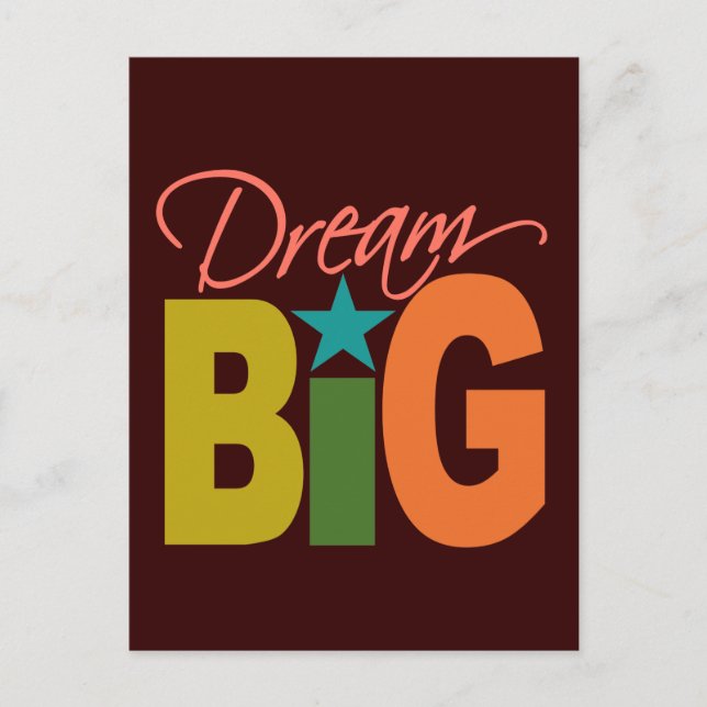 Carte postale personnalisée Dream BIG (Devant)