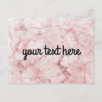 Carte postale personnalisée en marbre rose