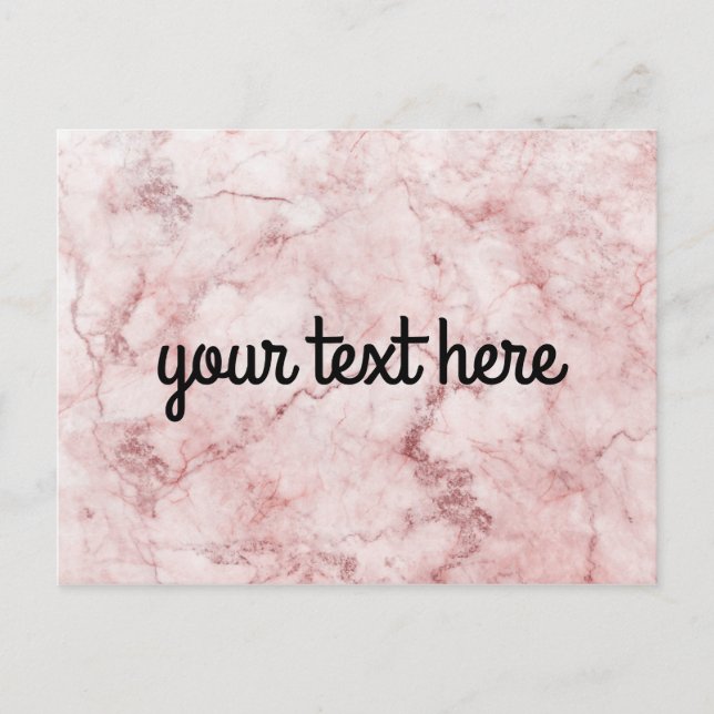 Carte postale personnalisée en marbre rose (Devant)