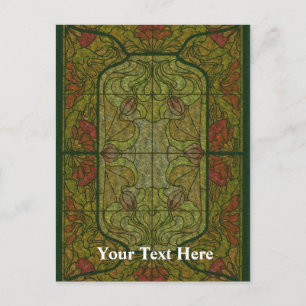 Carte postale personnalisée en verre floral