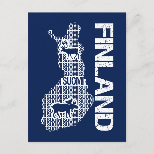 Carte postale personnalisée FINLANDE MAP (Devant)