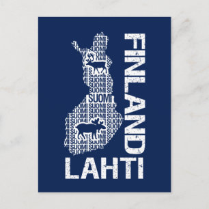 Carte postale personnalisée FINLANDE MAP - Lahti